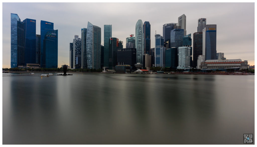 long exposure financial district - panorama - singapour