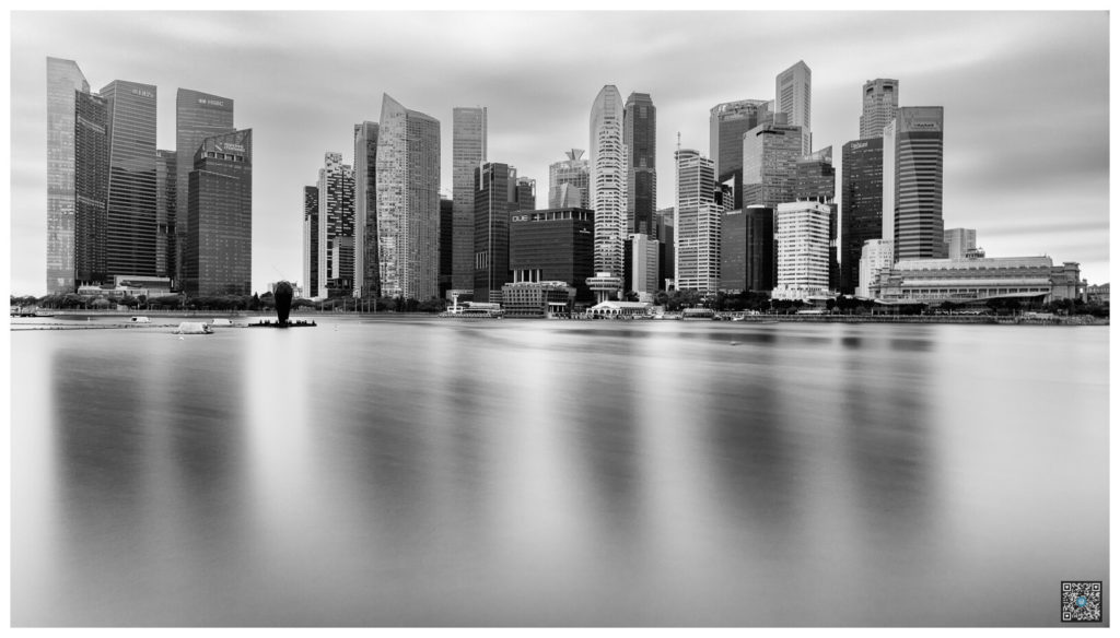 long exposure financial district - panorama - singapour