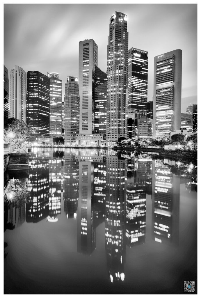 long exposure financial district -  singapour